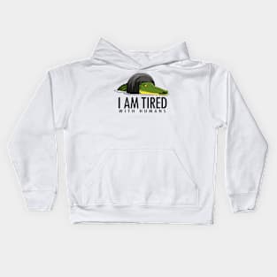 Crocodile trapped in tire Kids Hoodie